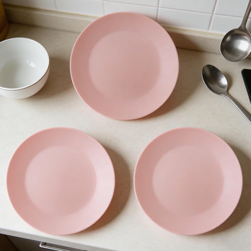 YUYUHUA Plastic Plates Reusable 10 inch - Kitchen Flat Dinner Plate - Dishwasher Safe & Microwavable Plates set of 12 - Kids Stacking Colorful for Indoor Outdoor (BPA Free) - Image 5